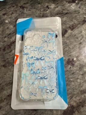 New Clear Blue Bow iPhone Case